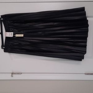 NWT faux leather pleated skirt